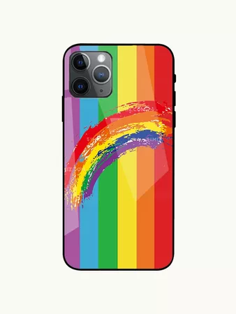 1pc Rainbow Striped iPhone Case | SHEIN UK