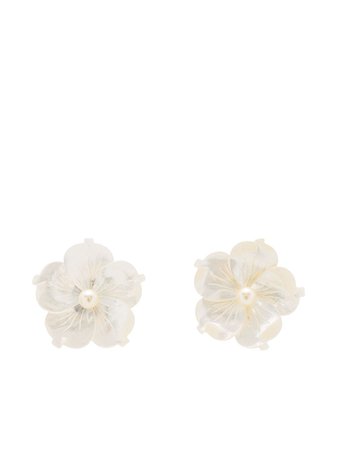 Jennifer Behr mother-of-pearl flower stud earrings