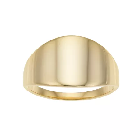 14k Gold Polished Signet Ring