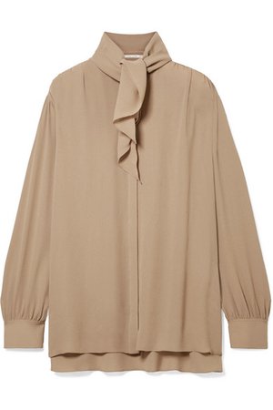 The Row | Rudi oversized pussy-bow silk-crepe blouse | NET-A-PORTER.COM