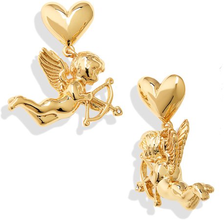 Heart & Cupid Drop Earrings