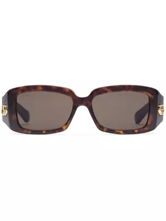 Gucci Eyewear Double G rectangle-frame Sunglasses - Farfetch