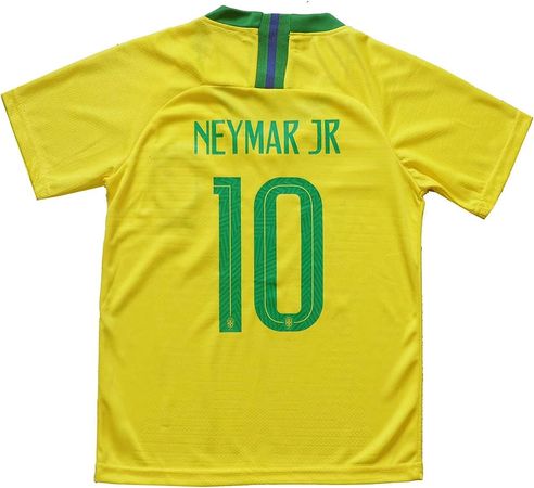 Amazon.com : FPF Brazil #10 Home Neymar Kids Soccer Football Jersey Gift Set Youth Sizes (Home, 24/6-7 Years) : Sports & Outdoors