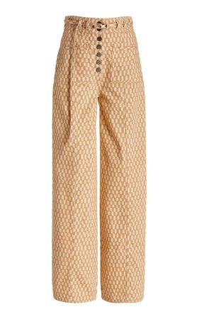 Abrams Checkered Rigid High-Rise Straight-Leg Jeans By Ulla Johnson | Moda Operandi