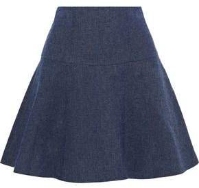 Lace-up Flared Denim Mini Skirt