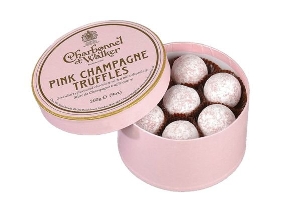 Pink champagne truffles