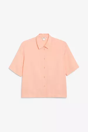 Short sleeve shirt - Peach - Shirts & Blouses - Monki WW
