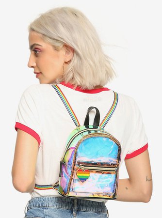 Rainbow Holographic Mini Backpack