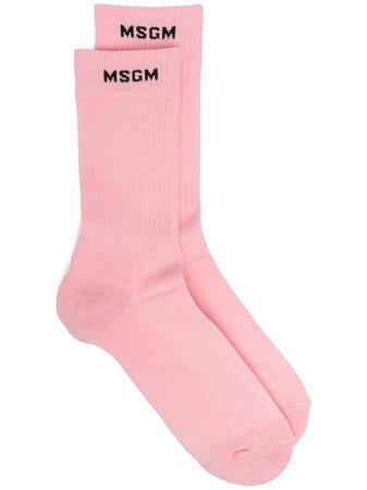 MSGM Knitted Logo Socks - Farfetch
