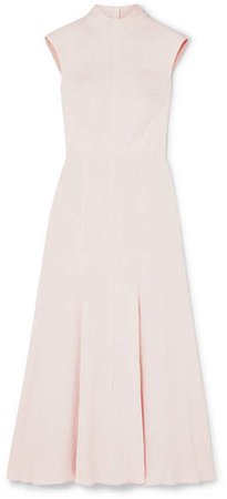 Open-back Textured Cotton-blend Maxi Dress - Pink