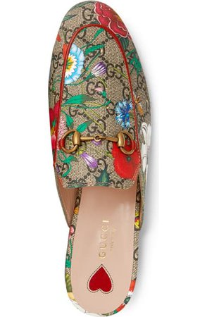 Gucci Princetown Floral GG Supreme Loafer Mule (Women) | Nordstrom