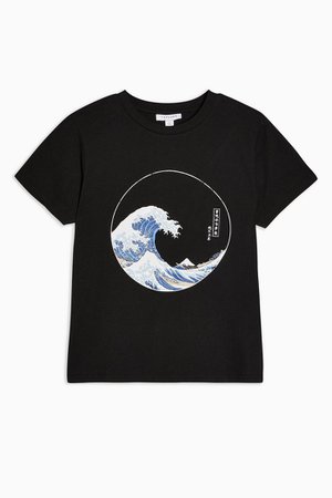 Tokyo Wave T-Shirt in Black | Topshop