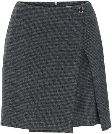 Remain Bordeaux Wool-Blend Mini Skirt