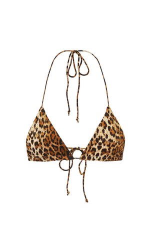 Amalia Tie Up Bikini Top - Leopard - MESHKI