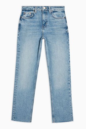 Bleach Wash Straight Jeans | Topshop