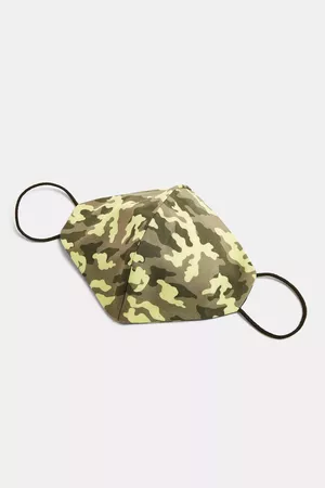 **Green Camouflage Print Fashion Face Mask | Topshop
