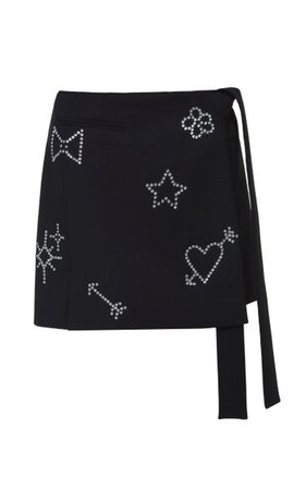 Crystal-Embellished Bouclé Mini Skirt By Mach & Mach | Moda Operandi