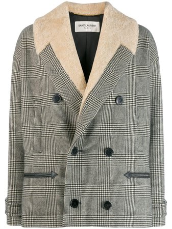 Saint Laurent Houndstooth Cropped Coat - Farfetch