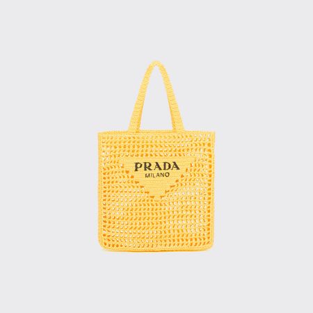 Yellow Raffia tote bag | Prada