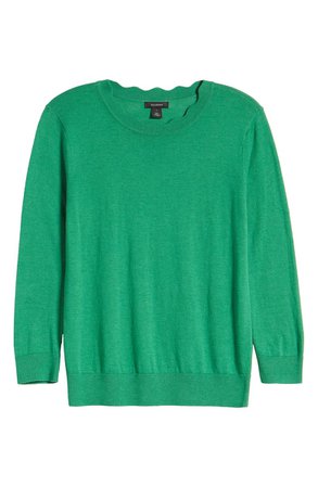 Halogen® Scallop Neck Sweater (Regular & Petite) | Nordstrom