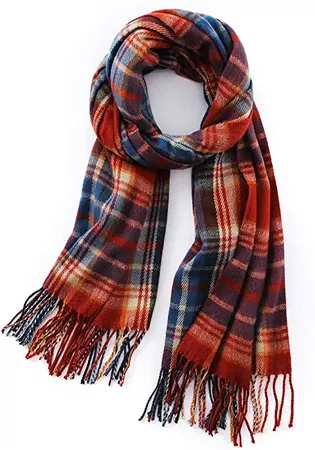 Amazon.com : orange plaid scarf