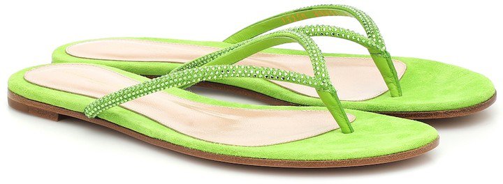 India suede thong sandals