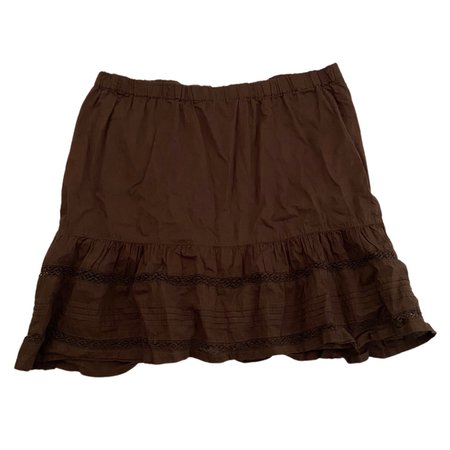 fairy / cottage core style brown skirt with tiered bottom detail