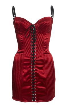 Dolce & Gabbana lace up satin mini dress