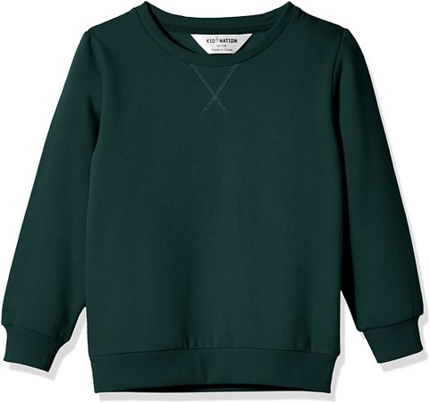 Amazon.com: Kid Nation Kids' Slouchy Soft Brushed Fleece Casual Basic Crewneck Sweatshirt for Boys or Girls L Evergreen : Clothing, Shoes & Jewelry