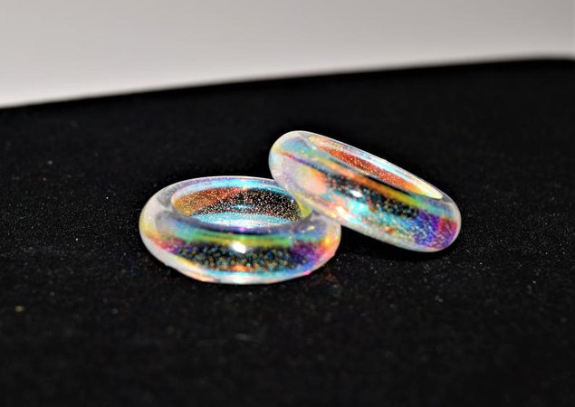 Oil Slick Ring Resin Ring Multi Color Ring Rainbow Ring | Etsy