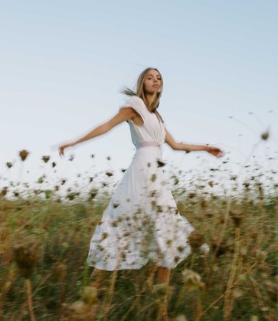 white lace dress white dress grass field location mood lighting pose poses summer