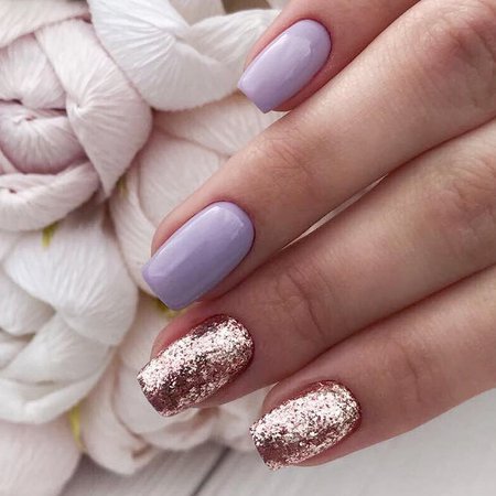 Lilac & Rose Gold Nails