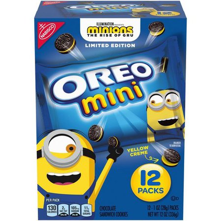 Nabisco Minions Mini Oreo Cookies Limited Edition Cookies - 12ct : Target