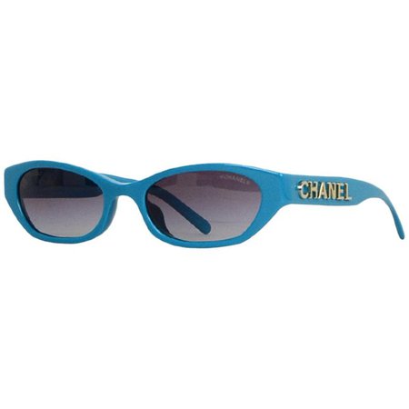 Chanel x Pharrell Williams 2019 Blue & Grey Small Rectangular Sunglasses