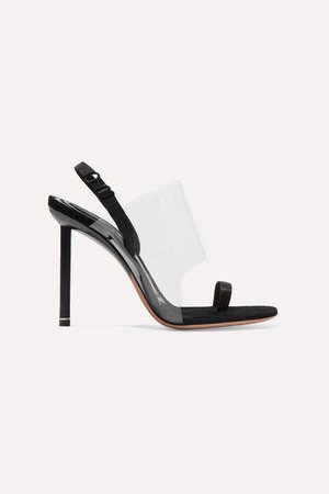 Kaia Pvc And Suede Slingback Sandals - Black
