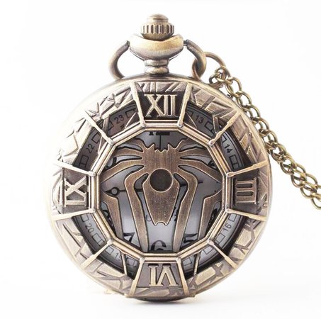﻿﻿​﻿1118-New-Large-Spider-Fantasy-Steampunk-Goth-Antique-Bronze-Pocket-Watch-Necklace-size-47mm.jpg (731×726)