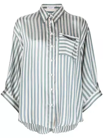 Brunello Cucinelli stripe-pattern long-sleeve Shirt - Farfetch