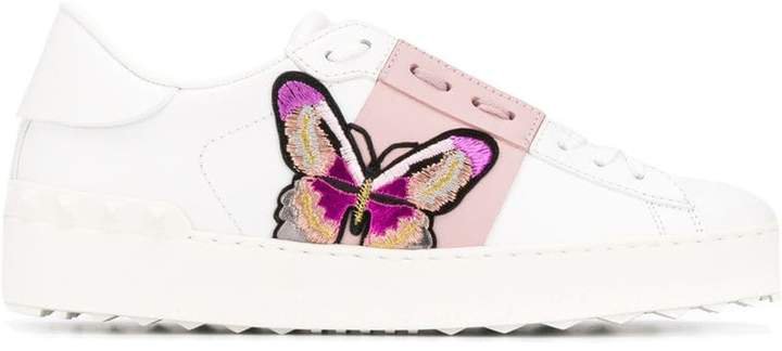 butterfly print trainers