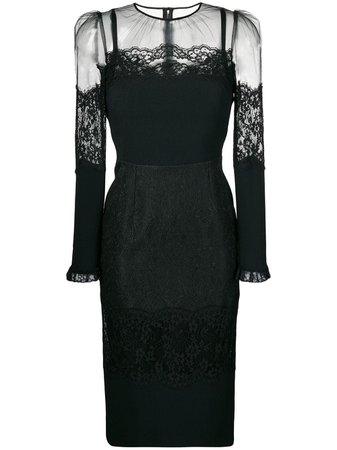 Black Dolce & Gabbana Lace Midi Dress | Farfetch.com