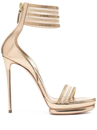 casadei gold shoes