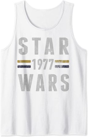 Amazon.com: Star Wars Retro 1977 Striped Logo Tank Top : Clothing, Shoes & Jewelry
