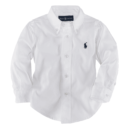 Ralph Lauren Baby Boy LS Blake Shirt White - Køb online her!