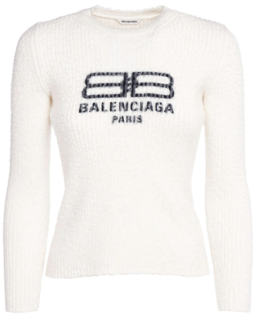 Balenciaga Logo knitted crewneck top