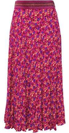 Floral-print Crepe Midi Skirt
