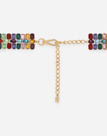 Belt with multi-colored rhinestones in Multicolor for Women | Dolce&Gabbana®