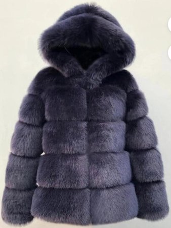 Ultamodam blue faux fur jacket