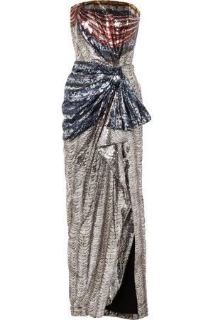 Mary Katrantzou | Consort draped sequined crepe gown | NET-A-PORTER.COM