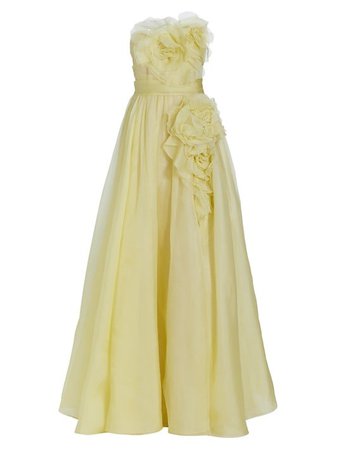 Shop Marchesa Floral Appliqué Organza Gown | Saks Fifth Avenue