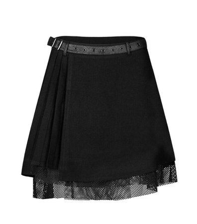 Women's Goth Multilayer A-line Skirt With Waist Belt