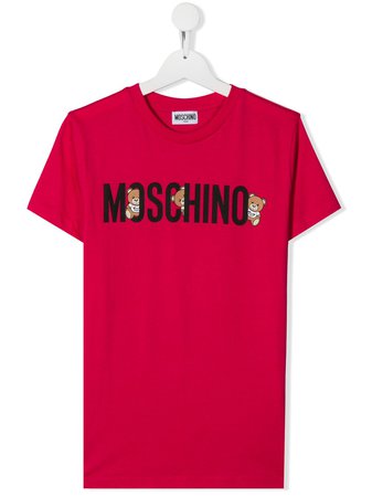 Moschino Kids Teen Logo-Print Crew Neck T-Shirt